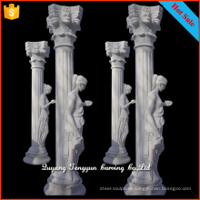 Best selling hand carved stone woman and pillar marble columns for decoration